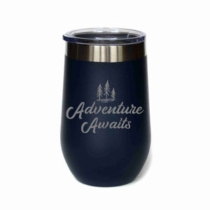 "Adventure Awaits" 16 oz Wine Mug