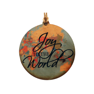 "Joy To The World" World Map Christmas Ornament - WW020 - Driftless Studios
