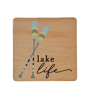 Lake Life Wood Coaster with Cork Back- COA019