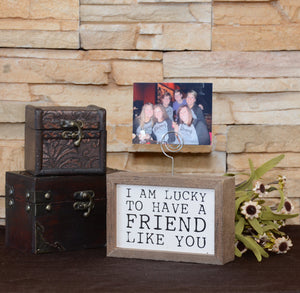 "Friend Like You" Wood Sign w/Wire Picture Holder - AW009 - Driftless Studios