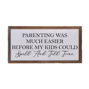 "Spell and Tell Time" 12x6 Wall Art Sign - DW005 - Driftless Studios