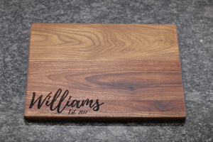 Personalized Cutting Board - Corner Last Name & Date - Driftless Studios