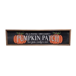 "Pumpkin Patch Black" 24x6 Wall Art Sign - FW033