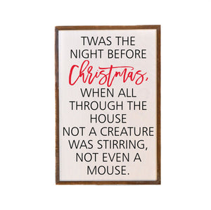 "Twas The Night Before Christmas" 12x18 Wall Art Sign - GW026
