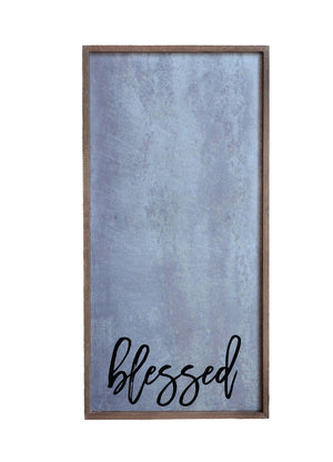 "Blessed" 12x24 Vertical Metal Sign & Magnet Board - HG018 - Driftless Studios