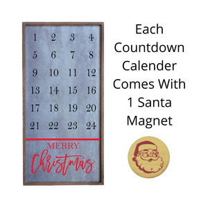 "Christmas Countdown" 12x24 Metal Sign & Magnet Board - HG026