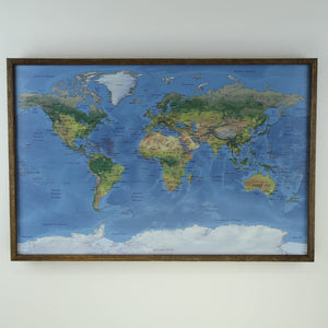 36x24 - Geographical Natural Earth World Map - Travel Map - UM001 - Driftless Studios