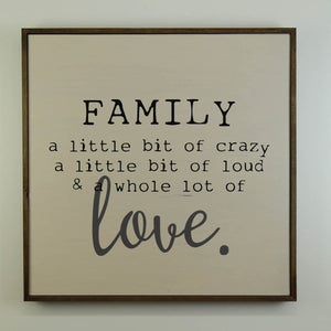 "Family Love" 24x24 Wall Art Sign - MW002 - Driftless Studios