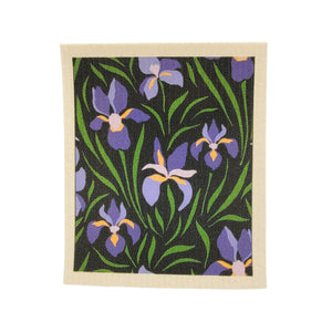 Purple Lily Pattern Swedish Dishcloth