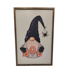 "Boo Gnome Halloween Décor" 12x18 Wall Art Sign - TMP003