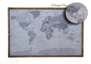36x24 - Political Gray Scale World Map - Travel Map - UM004 - Driftless Studios