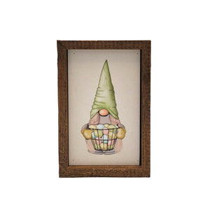 Easter Basket Gnome 4"x6" Wood Sign - AW050