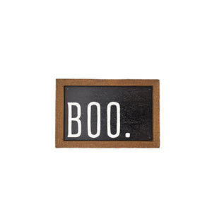 Boo Halloween Decor 4"x6" Wood Sign - AW074