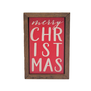 Merry Christmas Holiday Decor 4"x6" Wood Sign - AW080