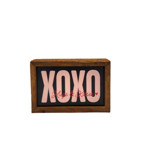 XOXO Hugs & Kisses Valentines Decor 4"x6" Wood Sign - AW081