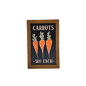 Carrots Easter Decor 4"x6" Wood Sign - AW089