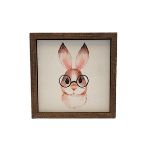 "Rabbit Easter" 6x6 Sign Wall Art Sign- BW103