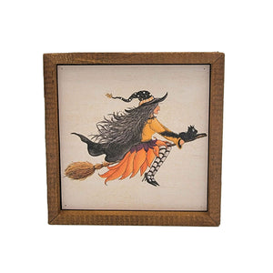 Witch Broom Ride 6x6 Sign Wall Art Sign- BW120