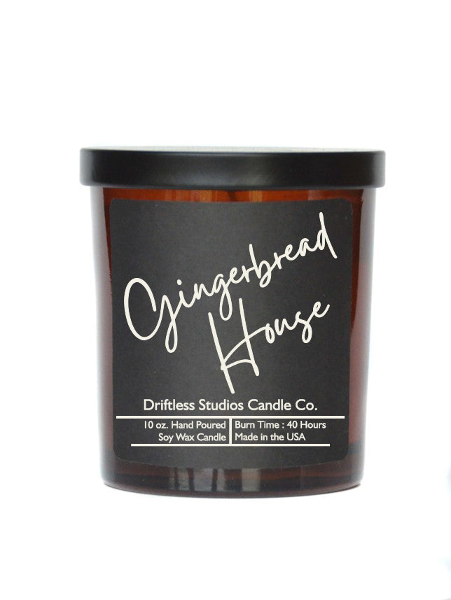 Gingerbread House Soy wax Candles - 10oz Candle With Lid