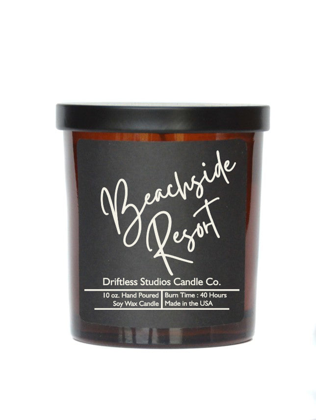 Beachside Resort Soy Wax Summer Candles - 10oz Candle + Lid