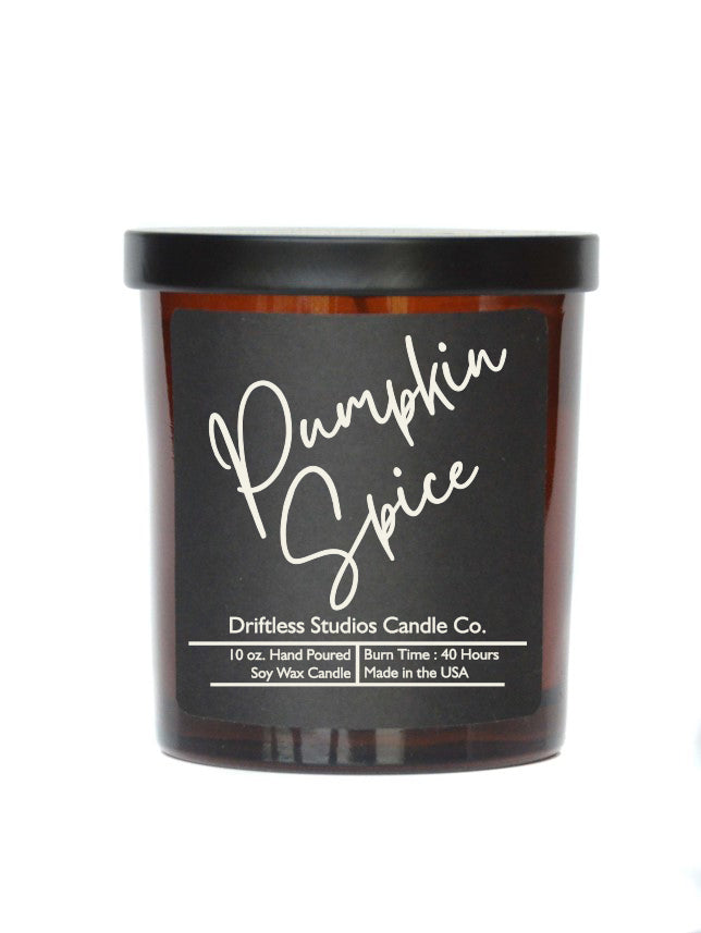 Pumpkin Spice Scented Fall Soy Wax Candle - 10oz Jar + Lid