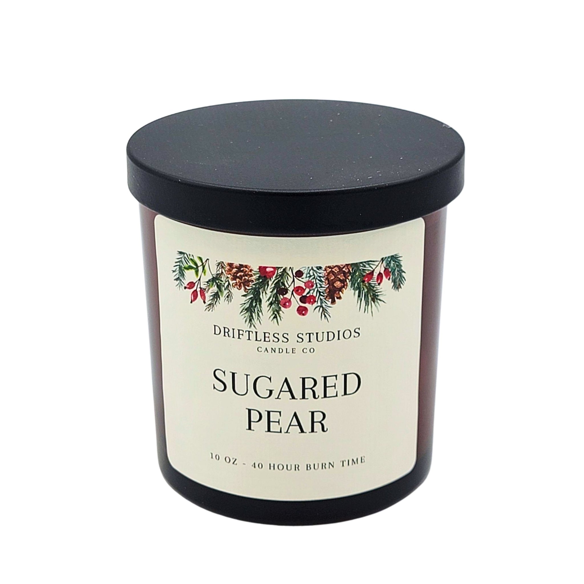 Sugared Pear Christmas Farmhouse Glass Candles Holiday Decor - Driftless Studios