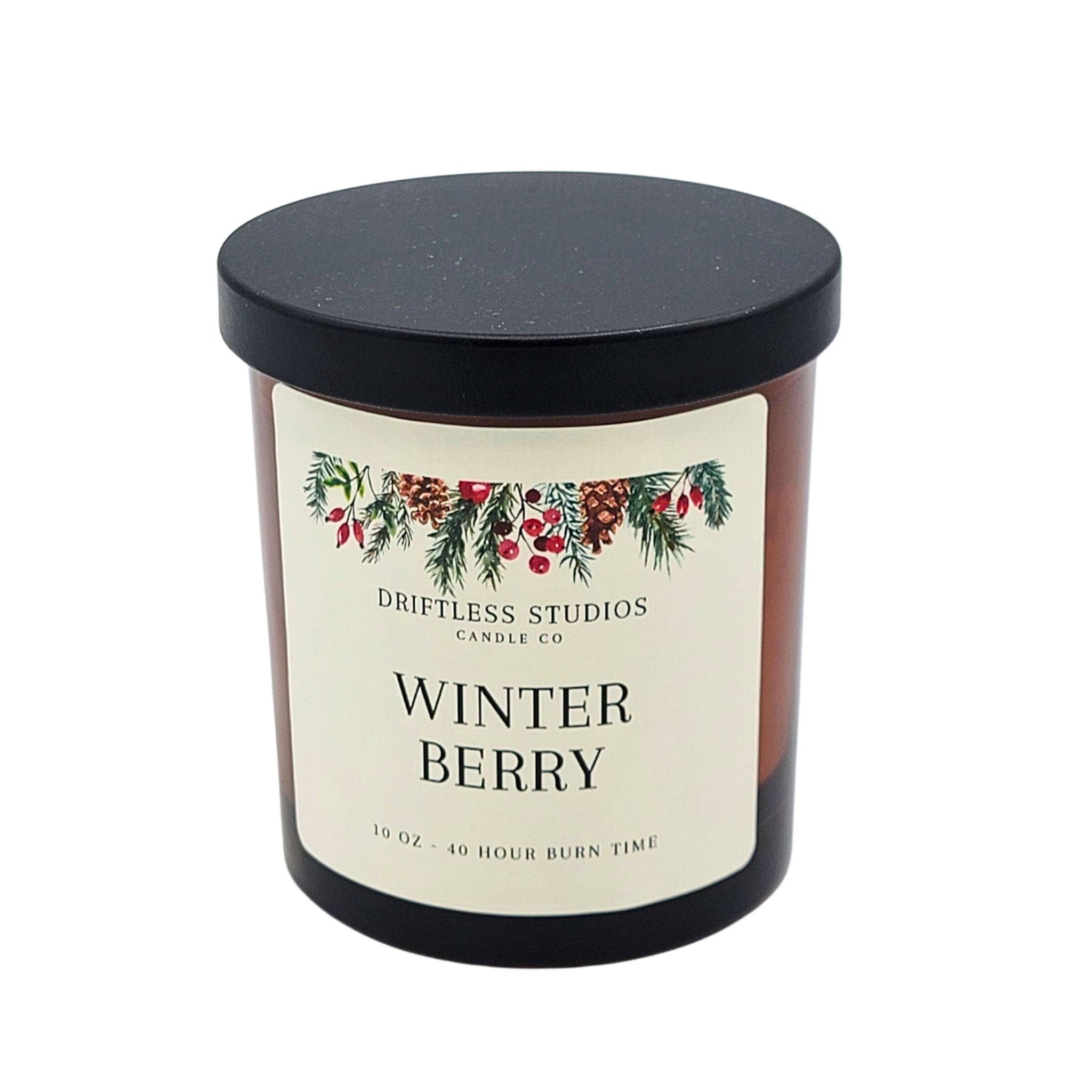 Winter Berry Garland Farmhouse Candle - Holiday Candles - Driftless Studios