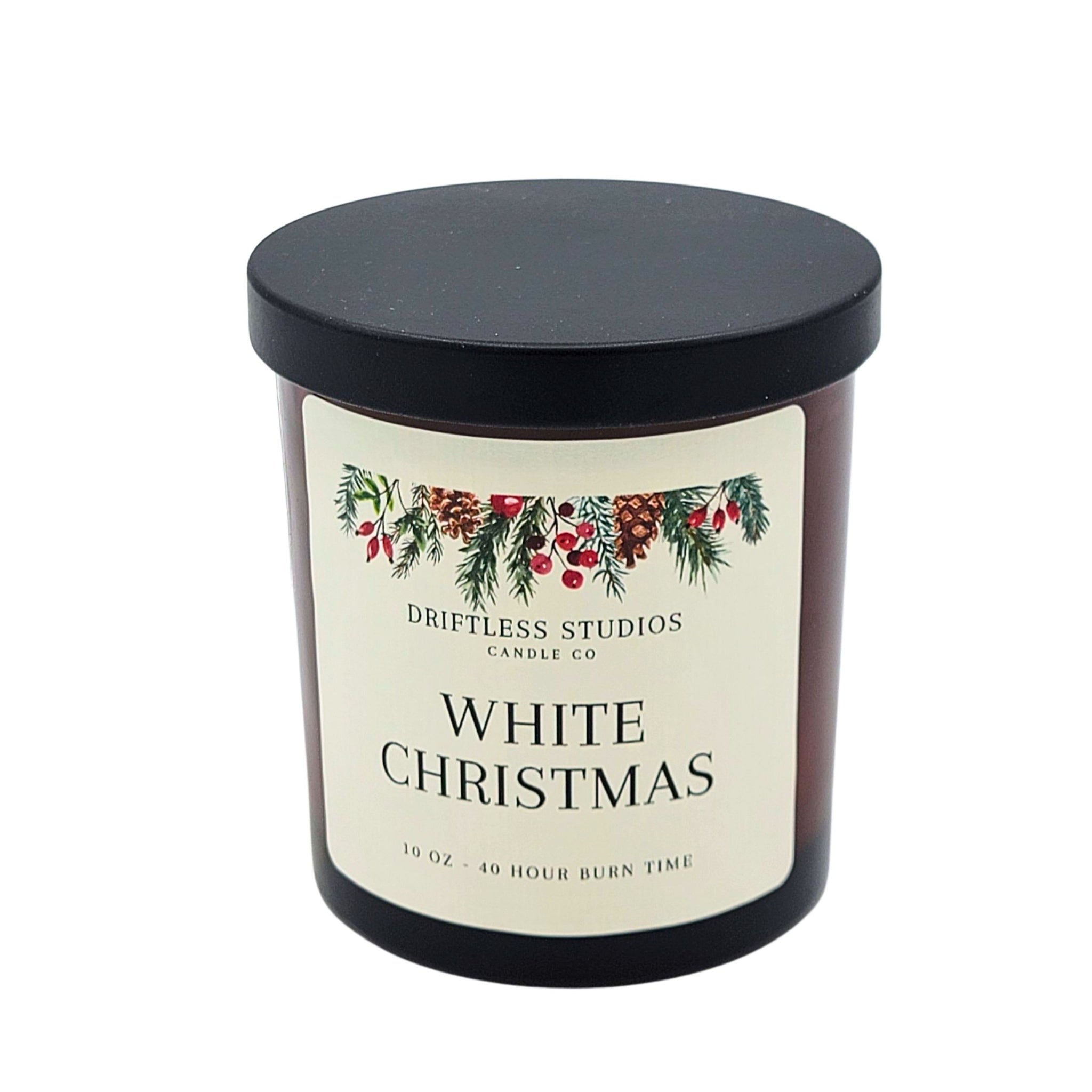 White Christmas Holiday Garland Amber Glass Christmas Decor - Driftless Studios