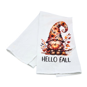 "Hello Fall" Gnome Tea Towel - CLT007