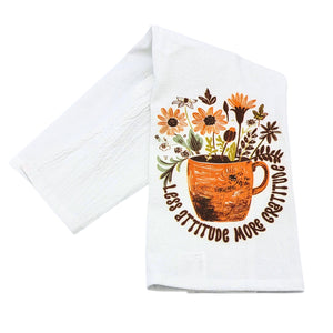 "Less Attitude More Gratitude" Tea Towel - CLT013