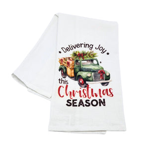 "Delivering Joy This Christmas Season" Christmas Tea Towel - CLT028