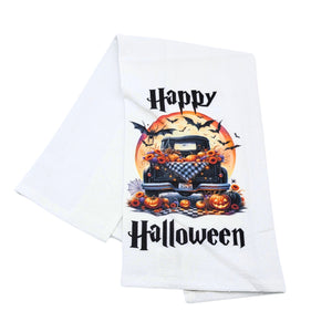 "Happy Halloween" Truck Halloween Tea Towel - CLT035