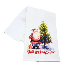 "Merry Christmas" Santa Christmas Tea Towel - CLT046