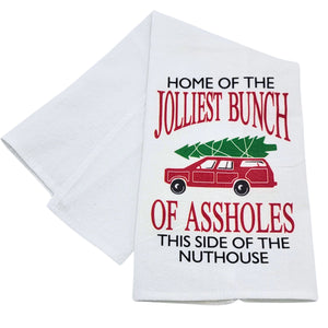 "Home Of The Jolliest Bunch" Christmas Tea Towel - CLT055