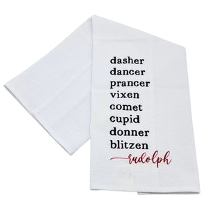 "Dasher Dancer" Christmas Tea Towel - CLT056