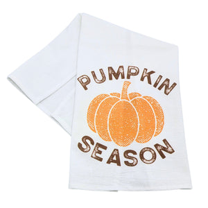 "Pumpkin Season" Retro Pumpkin Fall Tea Towel - CLT063