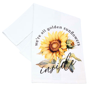 We're All Golden Sunflowers Cotton Tea Towels Sunflowers - CLT088