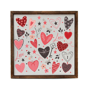 Valentine's Day Pattern 10x10 Wall Art Sign - CW114