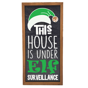 Elf Surveillance 12x6 Wall Art Sign - DW056