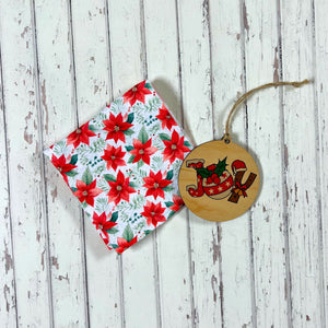 Poinsettia Christmas Waffle Washcloth - SMWFL011