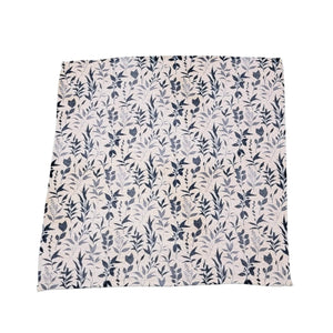 Navy Blue Floral Pattern Waffle Kitchen Washcloths - SMWFL023