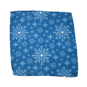 Snowflake With Blue Waffle Dishcloth - SMWFL041