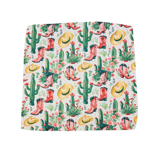 Pink Boot Cactus Western Waffle Washcloth - SMWFL070