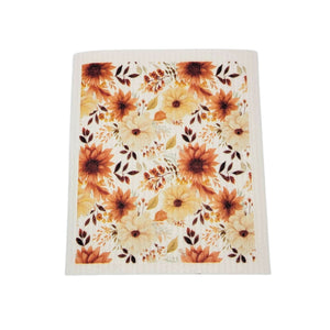 Fall Harvest Mums Swedish Dishcloth