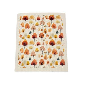 Fall Trees With Changing Leaves Swedish Dishcloth