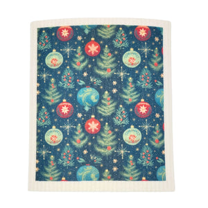 Christmas Ball and Tree Swedish Swedish Dishcloth