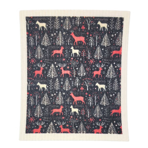 Reindeer Christmas Swedish Dishcloth