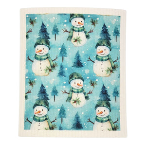 Winter Decor Snowman Swedish Dishcloths - Holiday Decor