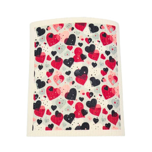 Valentines Day Heart Patterns Swedish Dishcloths - Valentine