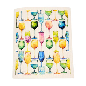 Wine Glass Collection Swedish Dishcloths - Mothers Day